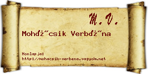 Mohácsik Verbéna névjegykártya